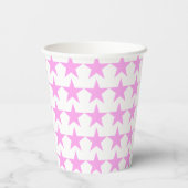 Roze sterren feest papieren beker (Achterkant)