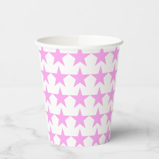 Roze sterren feest papieren beker (Links)