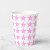 Roze sterren feest papieren beker (Voorkant)