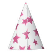 Roze Sterren Feesthoed Feesthoedjes (Achterkant)