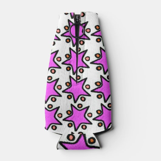 Roze Sterren Fles Koeler (Achterkant)