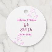 Roze sterren Gelofte vernieuwing verjaardag modern Bedankjes Labels (Achterkant)