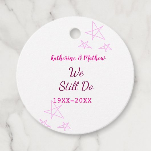 Roze sterren Gelofte vernieuwing verjaardag modern Bedankjes Labels (Voorkant)