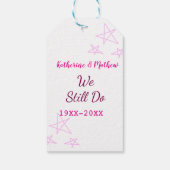 Roze sterren Gelofte vernieuwing verjaardag modern Cadeaulabel (Achterkant)