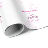 Roze sterren Gelofte vernieuwing verjaardag modern Cadeaupapier (Rol Hoek)