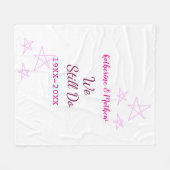Roze sterren Gelofte vernieuwing verjaardag modern Fleece Deken (Voorkant (Horizontaal))