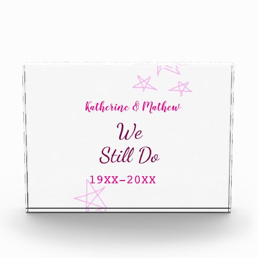 Roze sterren Gelofte vernieuwing verjaardag modern Fotoblokken (Voorkant)