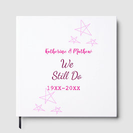 Roze sterren Gelofte vernieuwing verjaardag modern Gastenboek