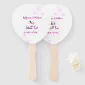 Roze sterren Gelofte vernieuwing verjaardag modern Handwaaier (Voorkant en achterkant)