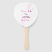 Roze sterren Gelofte vernieuwing verjaardag modern Handwaaier (Achterkant)