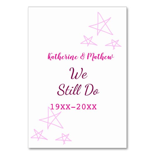 Roze sterren Gelofte vernieuwing verjaardag modern Kaart (Voorkant)