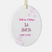 Roze sterren Gelofte vernieuwing verjaardag modern Keramisch Ornament (Rechts)