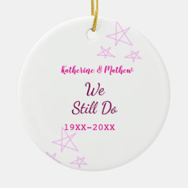 Roze sterren Gelofte vernieuwing verjaardag modern Keramisch Ornament