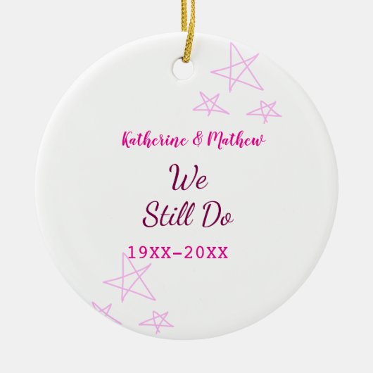 Roze sterren Gelofte vernieuwing verjaardag modern Keramisch Ornament (Voorkant)