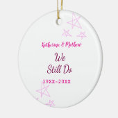 Roze sterren Gelofte vernieuwing verjaardag modern Keramisch Ornament (Links)