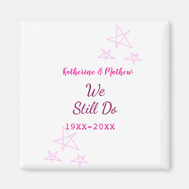 Roze sterren Gelofte vernieuwing verjaardag modern Magneet