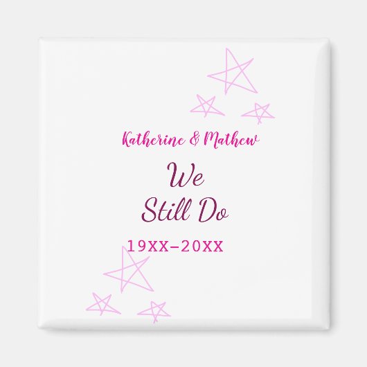 Roze sterren Gelofte vernieuwing verjaardag modern Magneet (Voorkant)