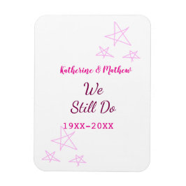 Roze sterren Gelofte vernieuwing verjaardag modern Magneet