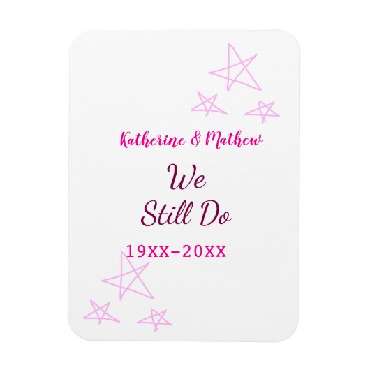 Roze sterren Gelofte vernieuwing verjaardag modern Magneet (Verticaal)