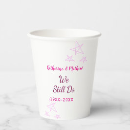 Roze sterren Gelofte vernieuwing verjaardag modern Papieren Bekers