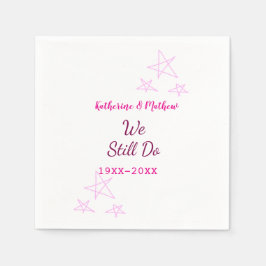 Roze sterren Gelofte vernieuwing verjaardag modern Servet