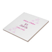 Roze sterren Gelofte vernieuwing verjaardag modern Tegeltje (Zijkant)