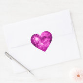 Roze sterren hart sticker (Envelop)