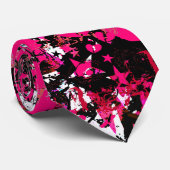 Roze Sterren & Harten Scène Stropdas (Opgerold)