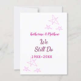 Roze sterren Huwelijksbelofte vernieuwingsjubileum Briefkaart