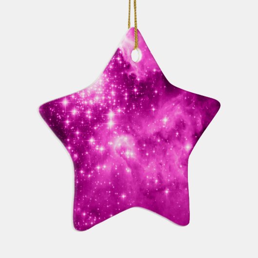 Roze sterren keramisch ornament (Rechts)