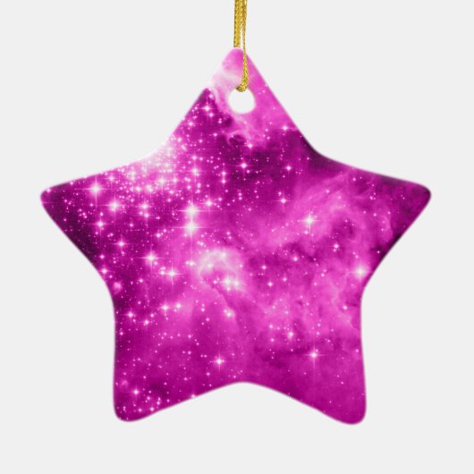 Roze sterren keramisch ornament (Achterkant)