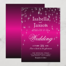 Roze Sterren Lichtjes Trouw Uitnodiging