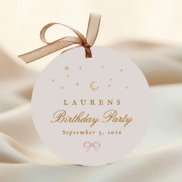 Roze Sterren Maan Prinses Sprookje Verjaardagsfees Bedankjes Labels