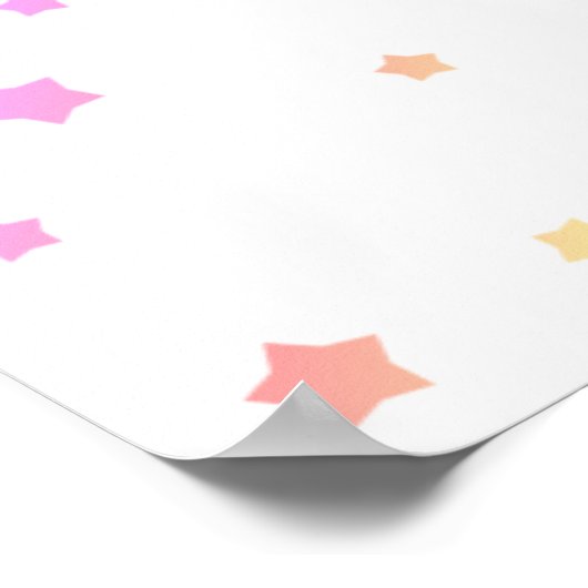 Roze Sterren Meisje Gelukkige Verjaardag Poster (Hoek)