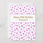 Roze sterren met bericht 'Birthday' Kaart (Voorkant)