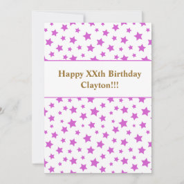 Roze sterren met bericht 'Birthday' Kaart