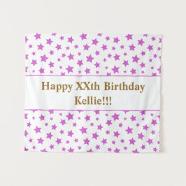 Roze sterren met bericht 'Birthday' Wandkleed