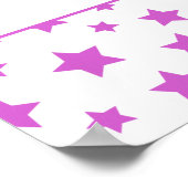 Roze sterren met berichtfoto op zaterdag poster (Hoek)