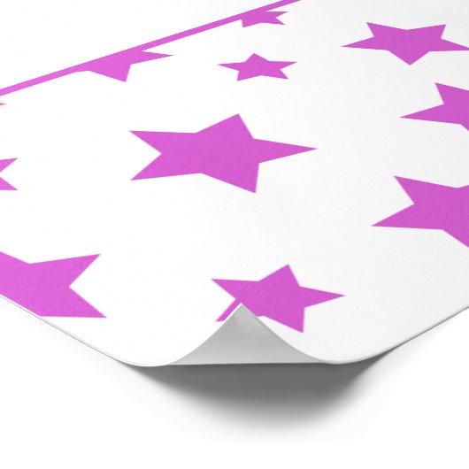 Roze sterren met berichtfoto op zaterdag poster (Hoek)