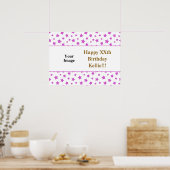 Roze sterren met berichtfoto op zaterdag poster (Keuken)