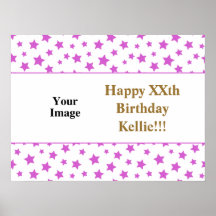 Roze sterren met berichtfoto op zaterdag