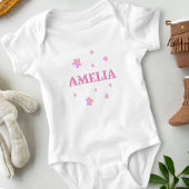 Roze sterren met de naam Cute Baby Girl Bodysuit