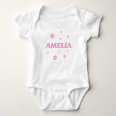 Roze sterren met de naam Cute Baby Girl Bodysuit (Voorkant)