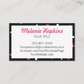 Roze sterren met witte Stippen Rol Visitekaartje (Achterkant)