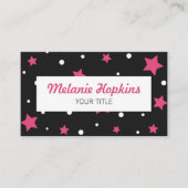 Roze sterren met witte Stippen Rol Visitekaartje (Voorkant)