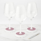 Roze sterren Modern design Wijnglaslabel (Set)
