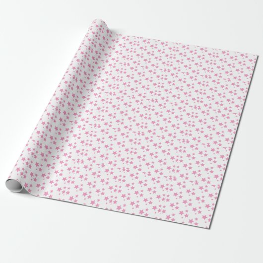 Roze sterren Modern design wrapppapier Cadeaupapier (Uitgerold)