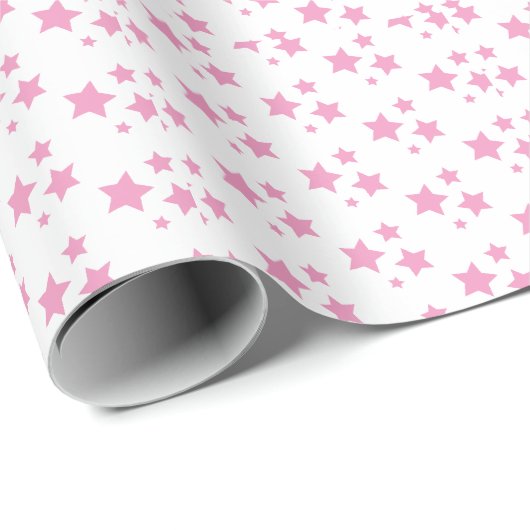 Roze sterren Modern design wrapppapier Cadeaupapier (Rol Hoek)
