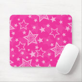Roze sterren Mousepad Muismat (Met muis)