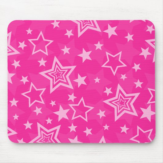 Roze sterren Mousepad Muismat (Voorkant)